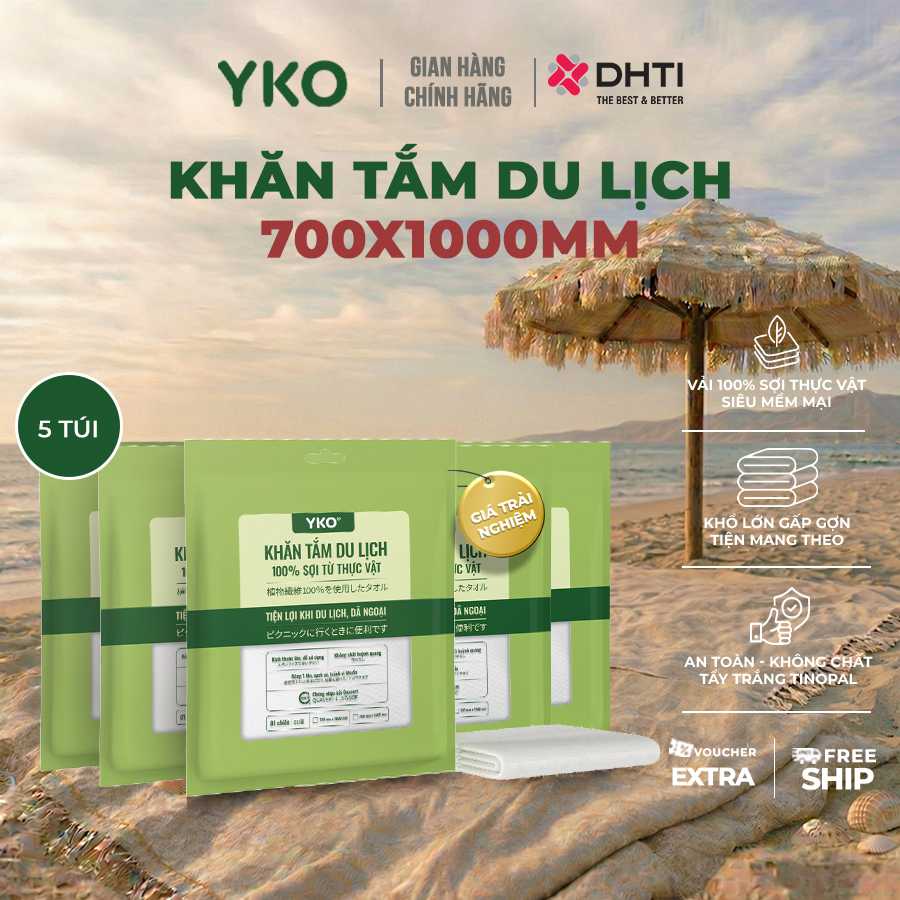 [COMBO 5 KHĂN TẮM] Khăn tắm du lịch Yko 700x1000mm