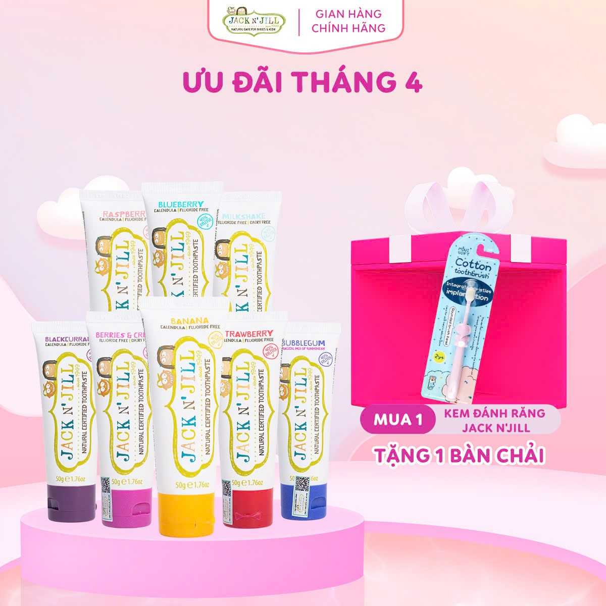 Kem đánh răng cho bé hữu cơ Jack N' Jill Úc Organic vị trái cây